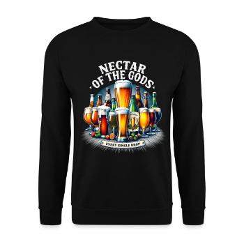 Beer Nectar of the Gods Lover Drinker Party - Unisex Sweatshirt - black - Front - Alina (178cm) & Michal (187cm)