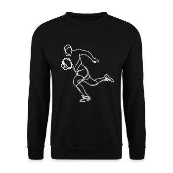 Rugby Player Drawing - Unisex Sweatshirt - black - Front - Alina (178cm) & Michal (187cm)