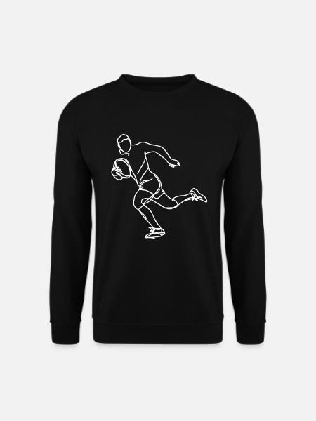 Rugby Player Drawing - Unisex Sweatshirt - black