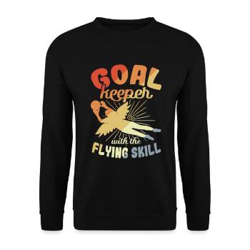 Goalkeeper with flying skills - Unisex Sweatshirt - black - Front - Alina (178cm) & Michal (187cm)