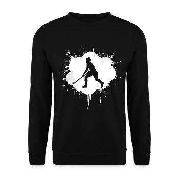 Joueur de hockey - Sweat-shirt Unisexe - noir - Devant - Alina (178cm) & Michal (187cm)