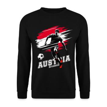 Football Autriche Autriche Flag Joueur de drapeau - Sweat-shirt Unisexe - noir - Devant - Alina (178cm) & Michal (187cm)