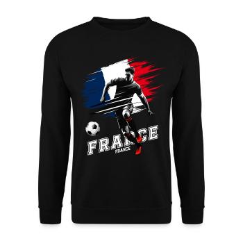 Football France France Flag Joueur - Sweat-shirt Unisexe - noir - Devant - Alina (178cm) & Michal (187cm)