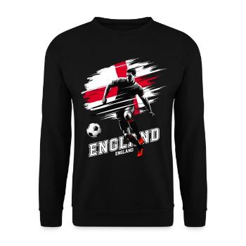 Football Angleterre Flag Joueur De Drapeau Grunge - Sweat-shirt Unisexe - noir - Devant - Alina (178cm) & Michal (187cm)