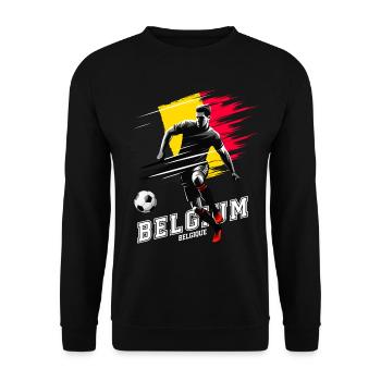 Football Belgium Belgique Flag Flag Player - Unisex Sweatshirt - black - Front - Alina (178cm) & Michal (187cm)