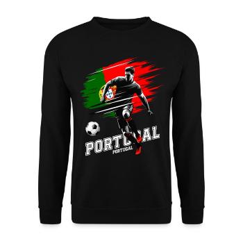 Football Portugal Flag Flag Player Grunge - Unisex Sweatshirt - black - Front - Alina (178cm) & Michal (187cm)