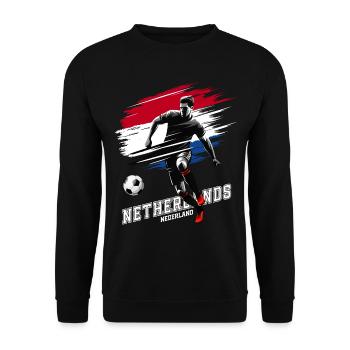 Football Pays-Bas Pays-Bas Drapeau Drapeau - Sweat-shirt Unisexe - noir - Devant - Alina (178cm) & Michal (187cm)