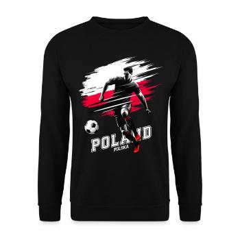 Football Poland Poland Flag Flag Player Grunge - Unisex Sweatshirt - black - Front - Alina (178cm) & Michal (187cm)