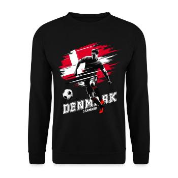 Football Danemark Danemark Flag Joueur de drapeau - Sweat-shirt Unisexe - noir - Devant - Alina (178cm) & Michal (187cm)