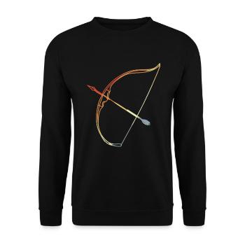 Bogenschießen - Unisex Pullover - Schwarz - Vorne - Alina (178cm) & Michal (187cm)