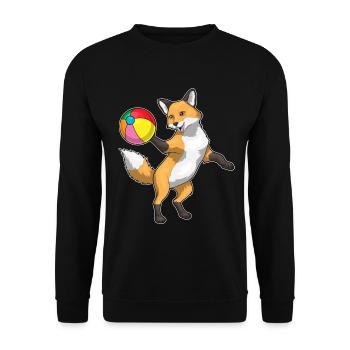 Fox Swimming Water Polo Summer - Unisex Sweatshirt - black - Front - Alina (178cm) & Michal (187cm)
