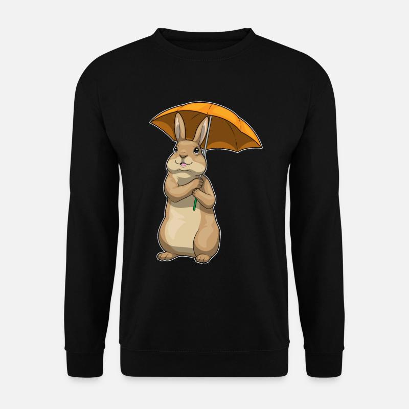Hase Regenschirm - Unisex Pullover - Schwarz