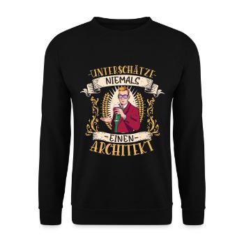 Architekt Geschenk Kreativ Lustig Beruf - Unisex Pullover - Schwarz - Vorne - Alina (178cm) & Michal (187cm)