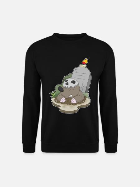 Mole Halloween Headstone Candle - Unisex Sweatshirt - black