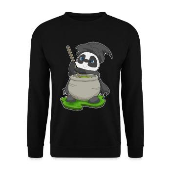 Panda Hexe Zaubertrank - Unisex Pullover - Schwarz - Vorne - Alina (178cm) & Michal (187cm)
