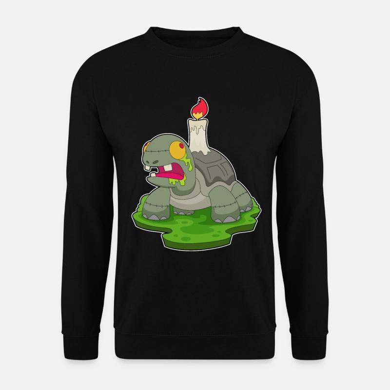 Schildkröte Halloween Zombie Kerze - Unisex Pullover - Schwarz