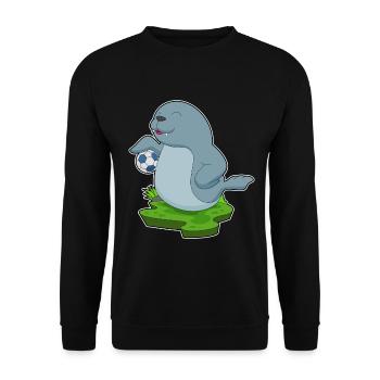 Seal Joueur De Football Football - Sweat-shirt Unisexe - noir - Devant - Alina (178cm) & Michal (187cm)