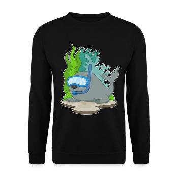 Seal Diver Snorkel Diving - Unisex Sweatshirt - black - Front - Alina (178cm) & Michal (187cm)