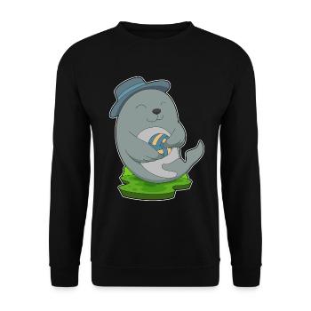 Seal Volleyball Player Volleyball - Unisex Sweatshirt - black - Front - Alina (178cm) & Michal (187cm)