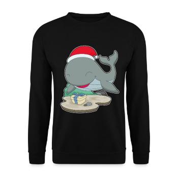 Forfait Noël des baleines - Sweat-shirt Unisexe - noir - Devant - Alina (178cm) & Michal (187cm)