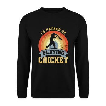 I’d Rather Be Playing Cricket - Unisex Pullover - Schwarz - Vorne - Alina (178cm) & Michal (187cm)