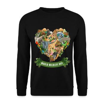 Journée mondiale de la vie sauvage - Amoureux de la faune - Sweat-shirt Unisexe - noir - Devant - Alina (178cm) & Michal (187cm)