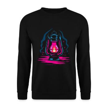 Lampe à huile Look rétro - Sweat-shirt Unisexe - noir - Devant - Alina (178cm) & Michal (187cm)