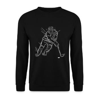 Eishockey Grafik - Unisex Pullover - Schwarz - Vorne - Alina (178cm) & Michal (187cm)