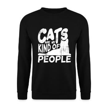Les chats, c’est mon genre de personnes - Sweat-shirt Unisexe - noir - Devant - Alina (178cm) & Michal (187cm)