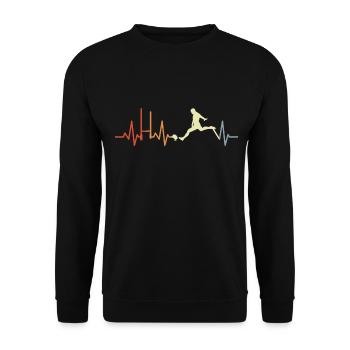 Rugbyspieler Herzlinie EKG - Unisex Pullover - Schwarz - Vorne - Alina (178cm) & Michal (187cm)