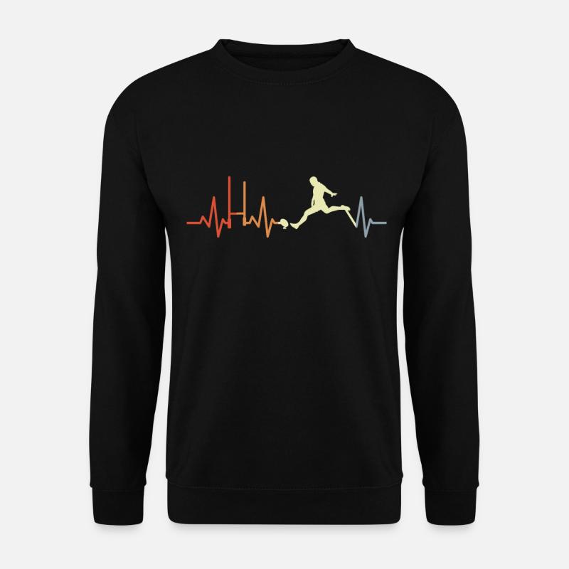 Rugbyspieler Herzlinie EKG - Unisex Pullover - Schwarz