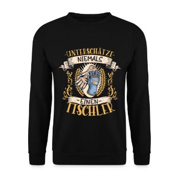 Tischler Geschenk Holz Lustig Beruf - Unisex Pullover - Schwarz - Vorne - Alina (178cm) & Michal (187cm)