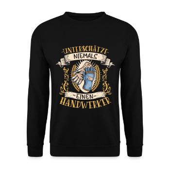 Handwerker Geschenk Vielseitig Lustig Beruf - Unisex Pullover - Schwarz - Vorne - Alina (178cm) & Michal (187cm)