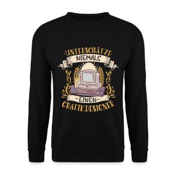 Grafikdesigner Geschenk Kreativ Lustig - Unisex Pullover - Schwarz - Vorne - Alina (178cm) & Michal (187cm)