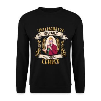 Lehrer Bildung Geschenk Pädagoge Klassenzimmer - Unisex Pullover - Schwarz - Vorne - Alina (178cm) & Michal (187cm)