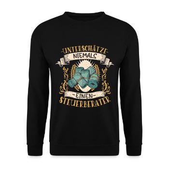 Steuerberater Geschenk Finanzen Lustig - Unisex Pullover - Schwarz - Vorne - Alina (178cm) & Michal (187cm)