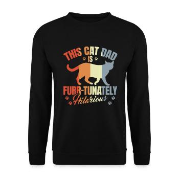 Cat Dad - Unisex Sweatshirt - black - Front - Alina (178cm) & Michal (187cm)