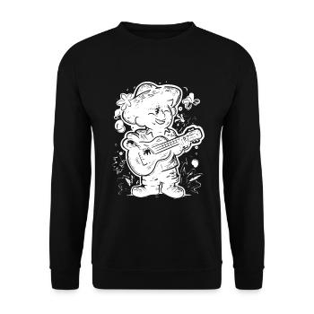 Ukulele Player Graphics - Unisex Sweatshirt - black - Front - Alina (178cm) & Michal (187cm)