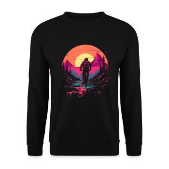 90s Mountain Bike Lovers - Unisex Sweatshirt - black - Front - Alina (178cm) & Michal (187cm)