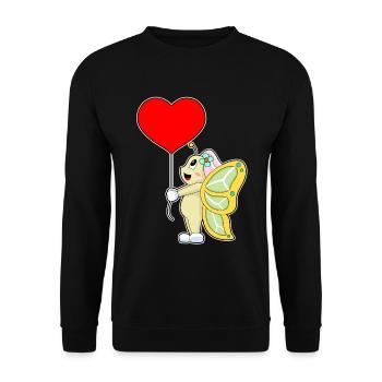 Butterfly Bride Heart Wedding - Unisex Sweatshirt - black - Front - Alina (178cm) & Michal (187cm)