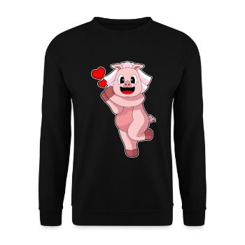 Pig Bride Heart Wedding - Unisex Sweatshirt - black - Front - Alina (178cm) & Michal (187cm)