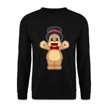 Bear Groom Top Hat Wedding - Unisex Sweatshirt - black - Front - Alina (178cm) & Michal (187cm)