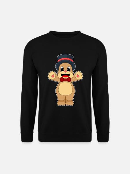 Bear Groom Top Hat Wedding - Unisex Sweatshirt - black