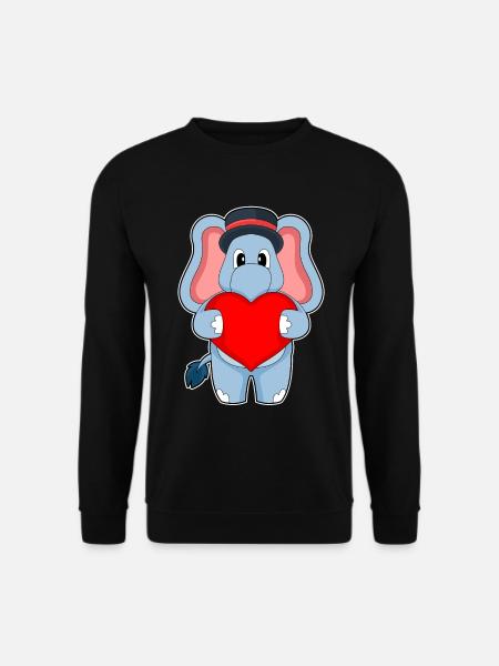 Elephant Groom Heart Wedding - Unisex Sweatshirt - black
