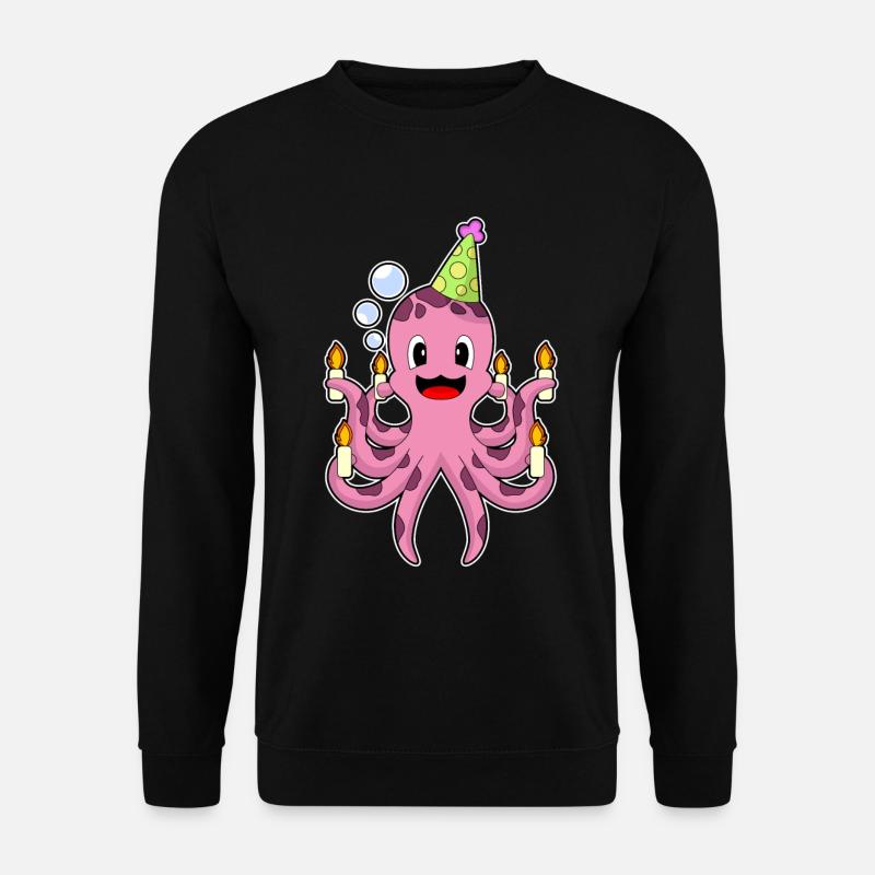Bougies d’anniversaire Octopus - Sweat-shirt Unisexe - noir
