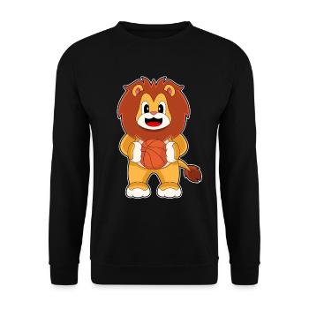 Löwe Basketballspieler Basketball - Unisex Pullover - Schwarz - Vorne - Alina (178cm) & Michal (187cm)