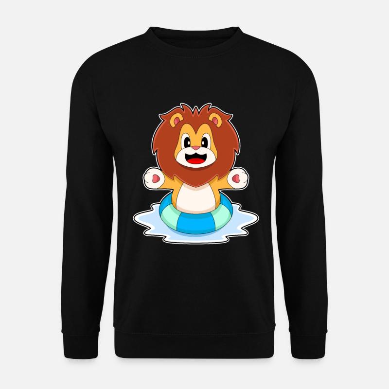 Löwe Schwimmen Rettungsring - Unisex Pullover - Schwarz