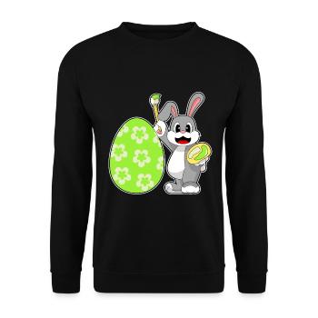 Coloriage de Pâques de Bunny - Sweat-shirt Unisexe - noir - Devant - Alina (178cm) & Michal (187cm)