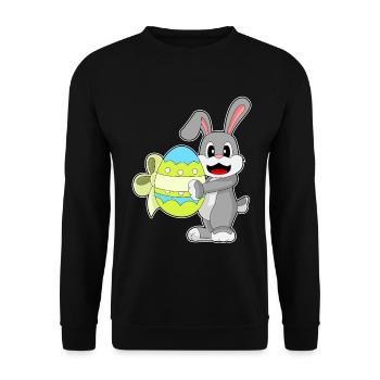 Hase Ostern Schleife - Unisex Pullover - Schwarz - Vorne - Alina (178cm) & Michal (187cm)