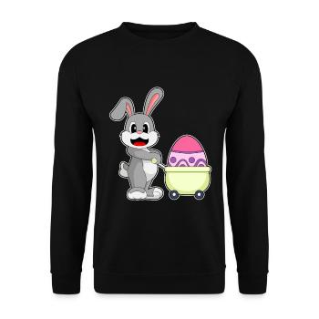 Bunny Easter Shopping - Unisex Sweatshirt - black - Front - Alina (178cm) & Michal (187cm)